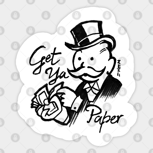 Get Ya Paper Sticker by sketchnkustom